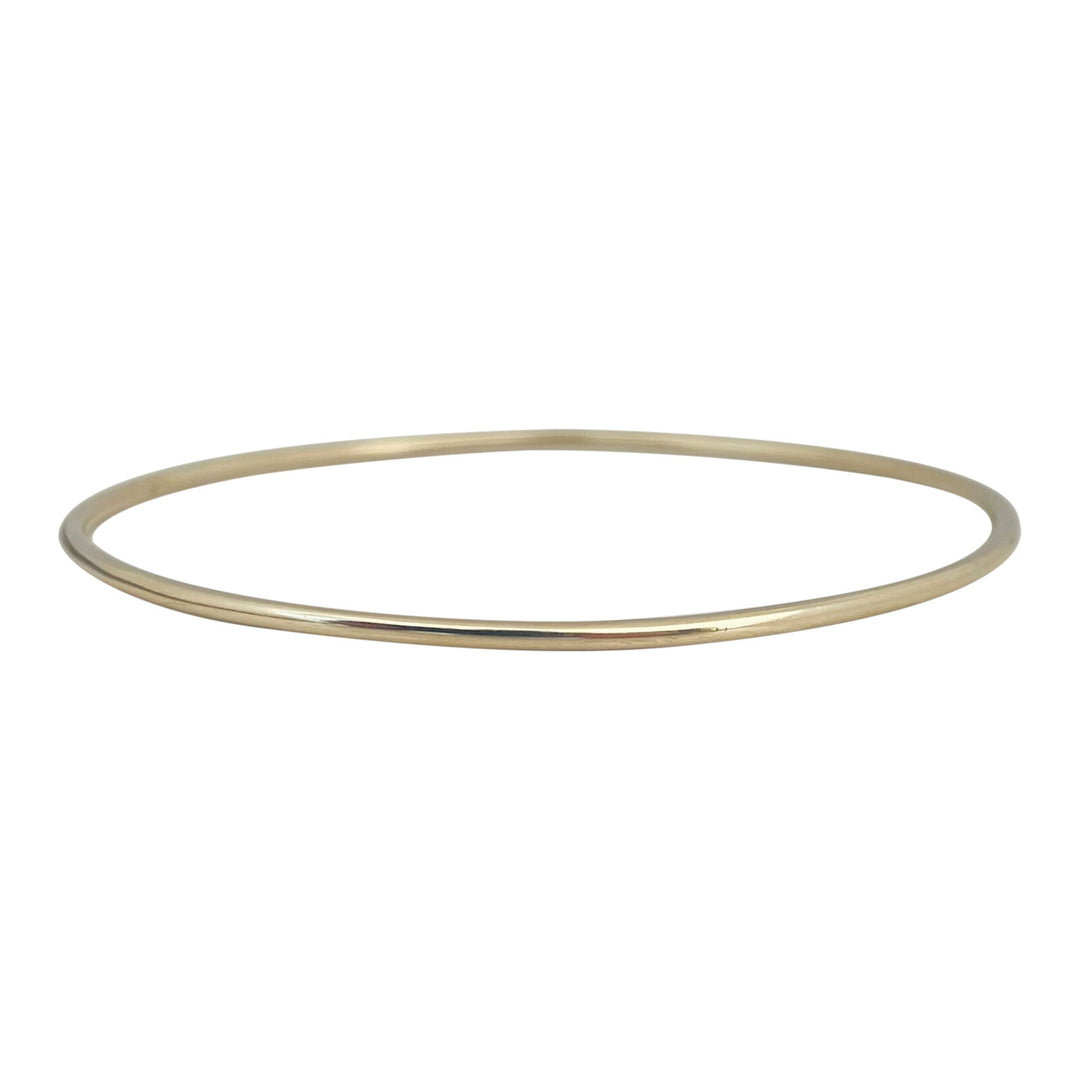 Pair of 14k Yellow Gold 18.6g Solid Round Circle Bangle Bracelets 8.5"