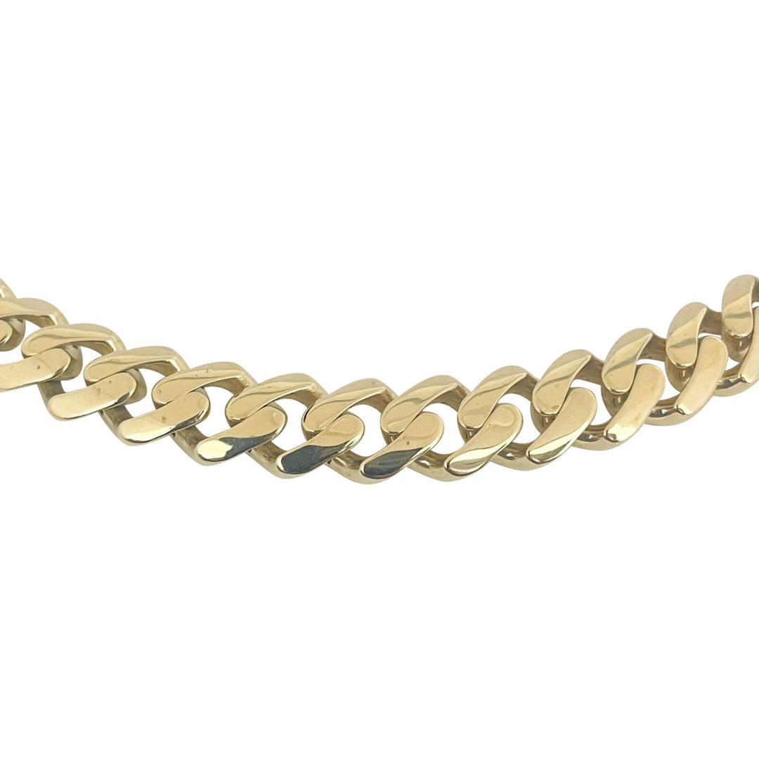 14k Yellow Gold 51g Hollow Thick 11mm Cuban Curb Link Chain Necklace 23"