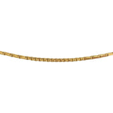 22k Yellow Gold 8.1g Solid Thin 1.5mm Fancy Box Link Chain Necklace 18.5"