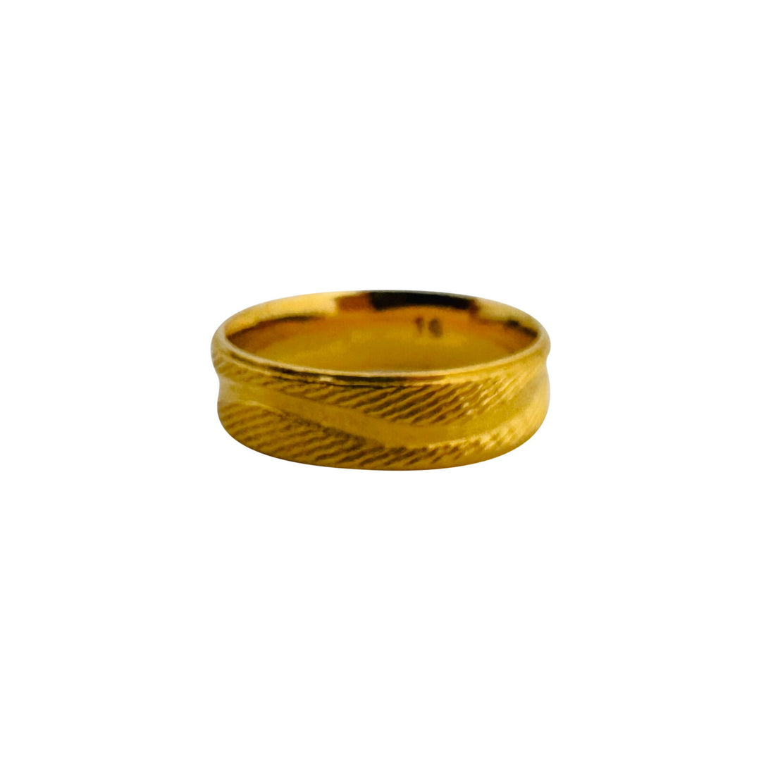 24k Pure Yellow Gold 5.3g Solid 5mm Fancy Band Ring Size 7