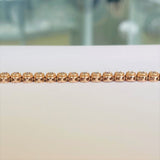 Brand New 14k Rose Gold 1ct Diamond Circle Link Bracelet 7"