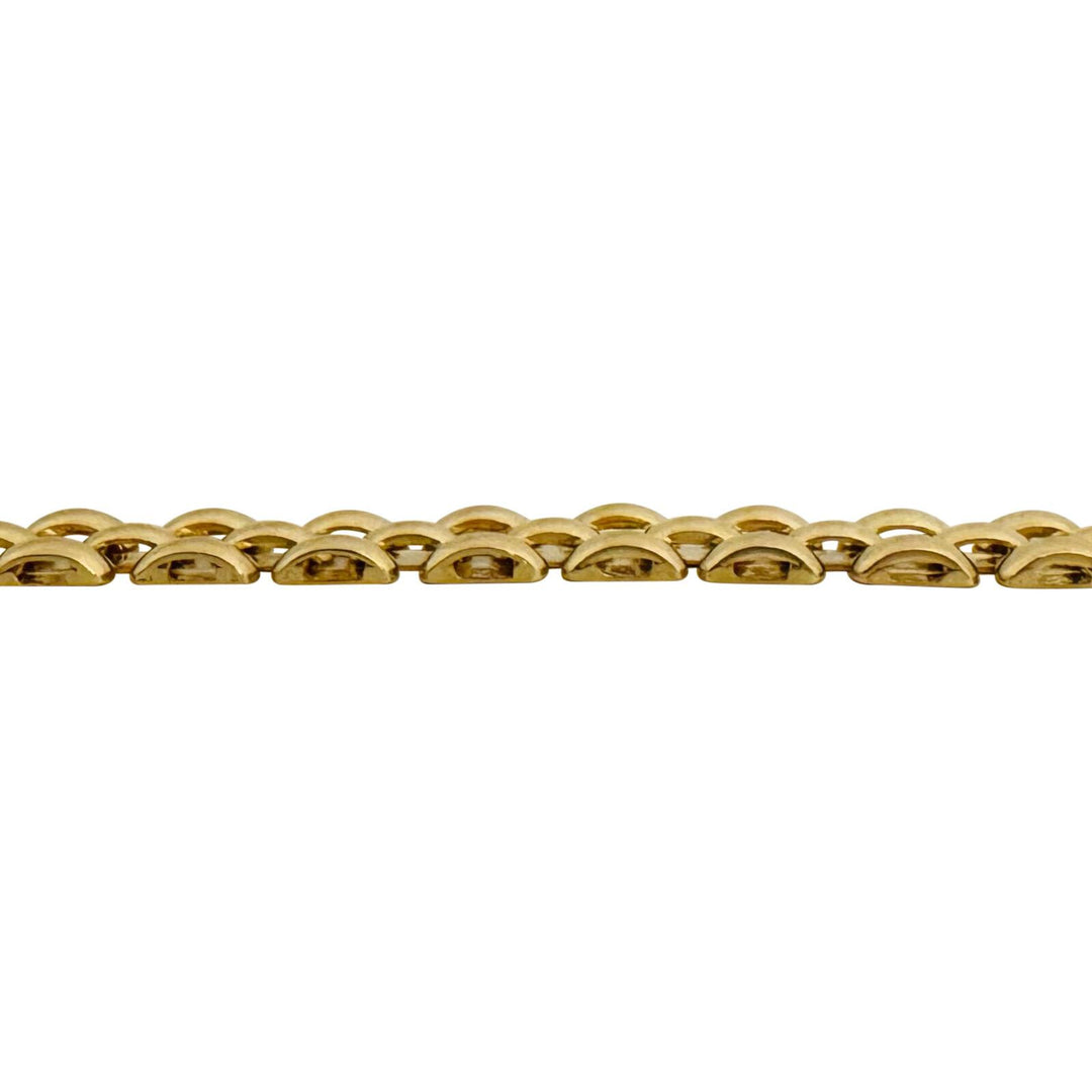 14k Yellow Gold 33.6g Ladies Polished 8mm Panther Link Necklace Italy 18"