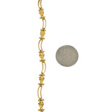 22k Yellow Gold 9.6g Ladies Diamond Cut 4mm Heart Link Bracelet 7.5"