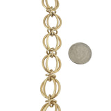 14k Yellow Gold 31.1g Ladies Vintage 15mm Fancy Circle Link Charm Bracelet 7.5"