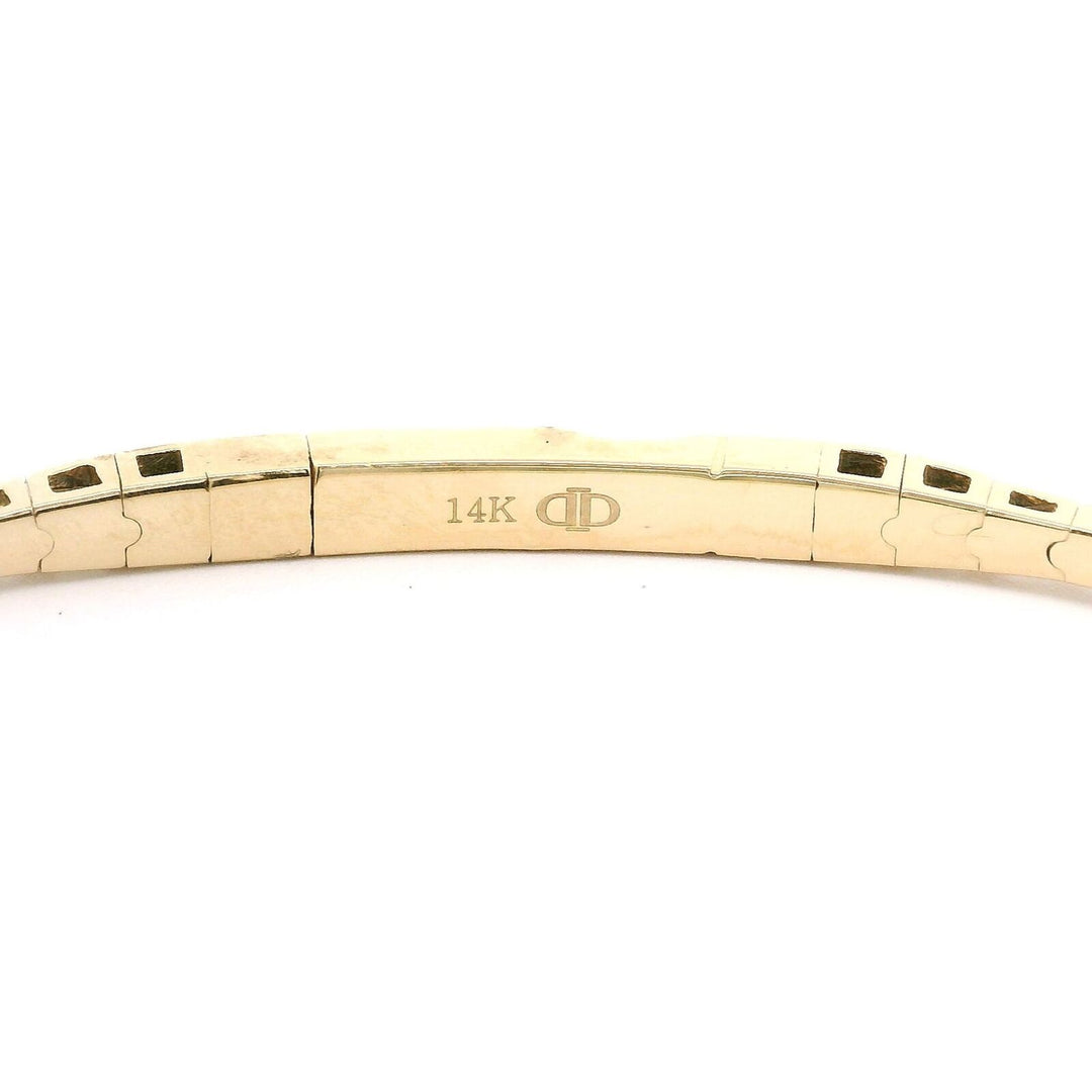 Brand New 14k Yellow Gold and Diamond Bangle Bracelet 7"