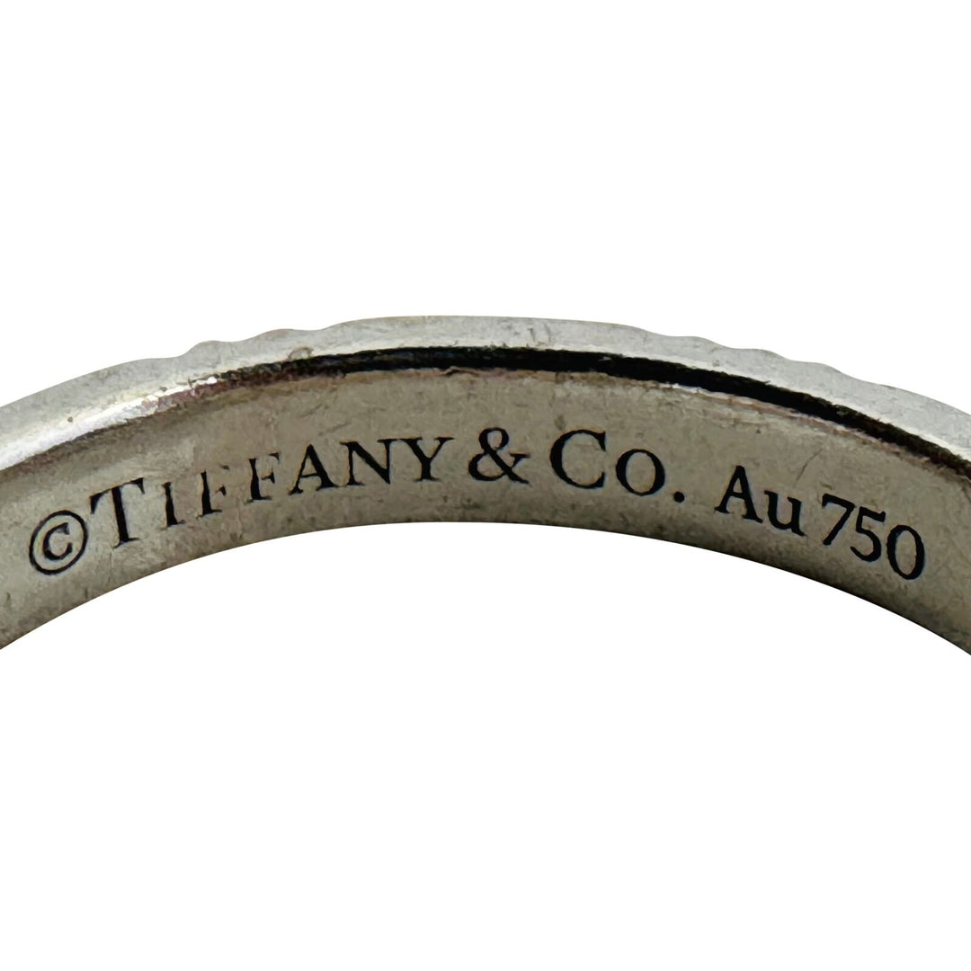 Tiffany & Co. 18k White Gold Vintage Ladies 3mm Atlas Band Ring Size 6