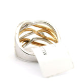 Brand New 14k Yellow and White Gold Interlace Diamond Ring Size 8
