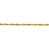 24k Pure Yellow Gold 7.2g Solid Thin 2.5mm Twisted Curb Link Chain Necklace 17"