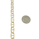 14k Yellow Gold 16g Men's Polished 7mm Mariner Link Bracelet Italy 9.25"