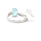 Brand New Blue Topaz and Diamond Ladies Ring in 14k White Gold Size 7