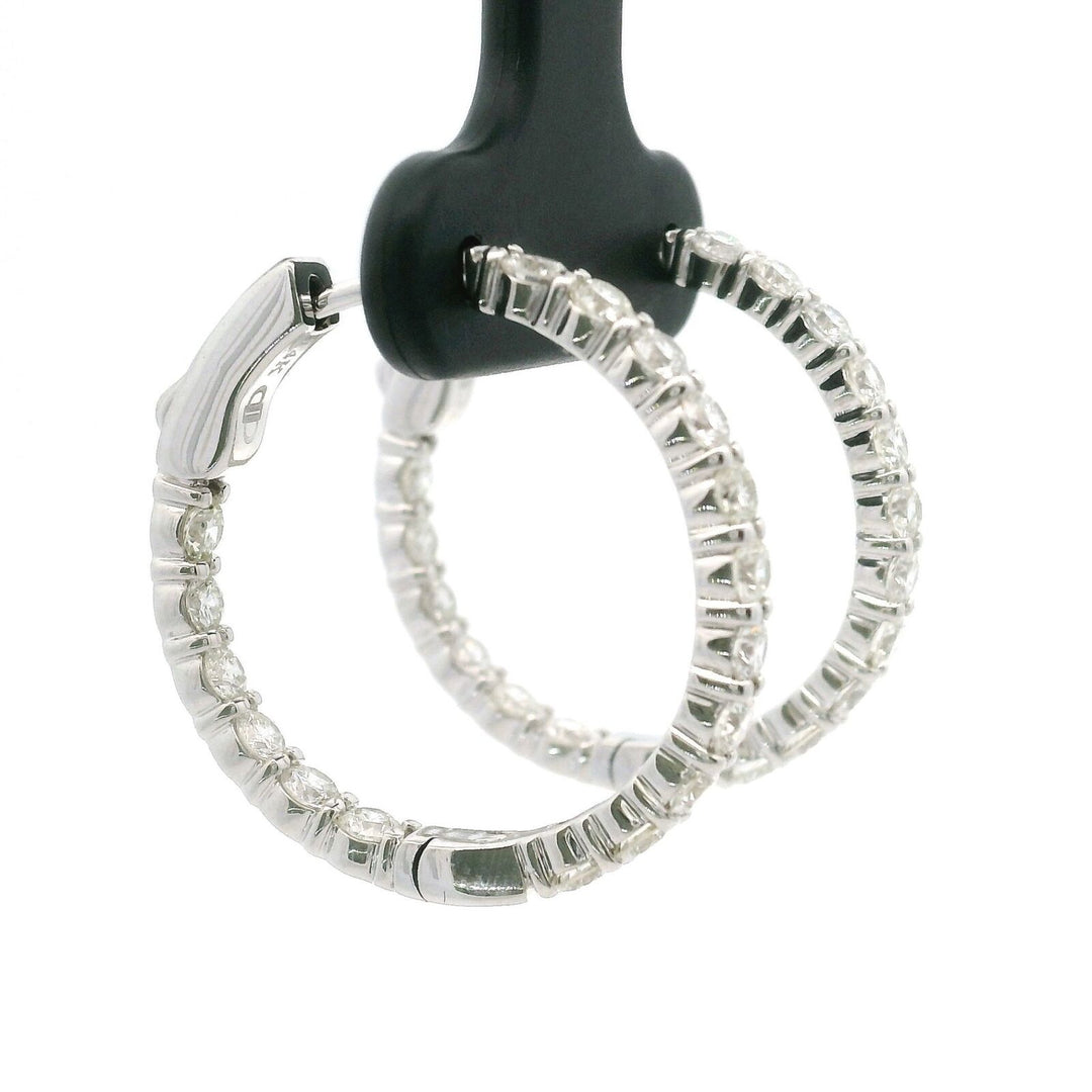 Brand New 2cttw Natural Diamond Inside Out Hoop Earrings in 14k White Gold