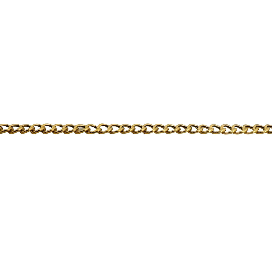 22k Yellow Gold 10g Hollow 4.5mm Curb Link Chain Necklace 25"