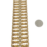 18k Yellow Gold 48g Very Wide 37mm Vintage Fancy Link Bracelet 7.5"