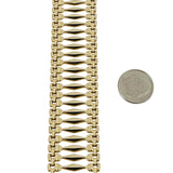 14k Yellow Gold 26.8g Vintage Wide 25mm Fancy Link Bracelet Italy 7"