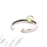 Brand New Peridot and Diamond Ring in 14k White Gold Size 6