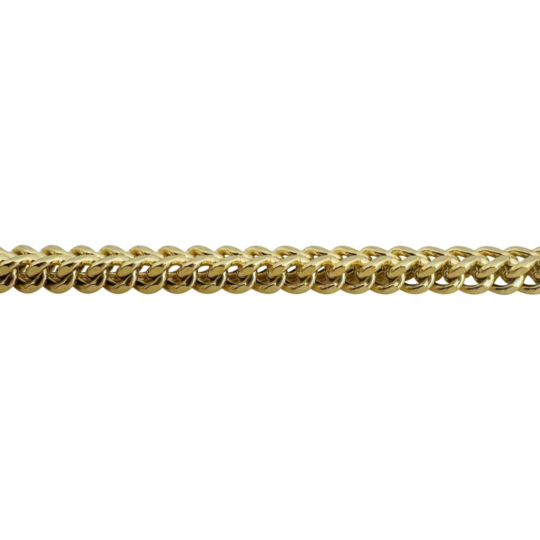 10k Yellow Gold 36g Thick Men's 6mm Squared Franco Link Chain Necklace 21.5"