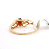 Brand New Red Garnet and Diamond Ring in 14k Yellow Gold Size 7.25