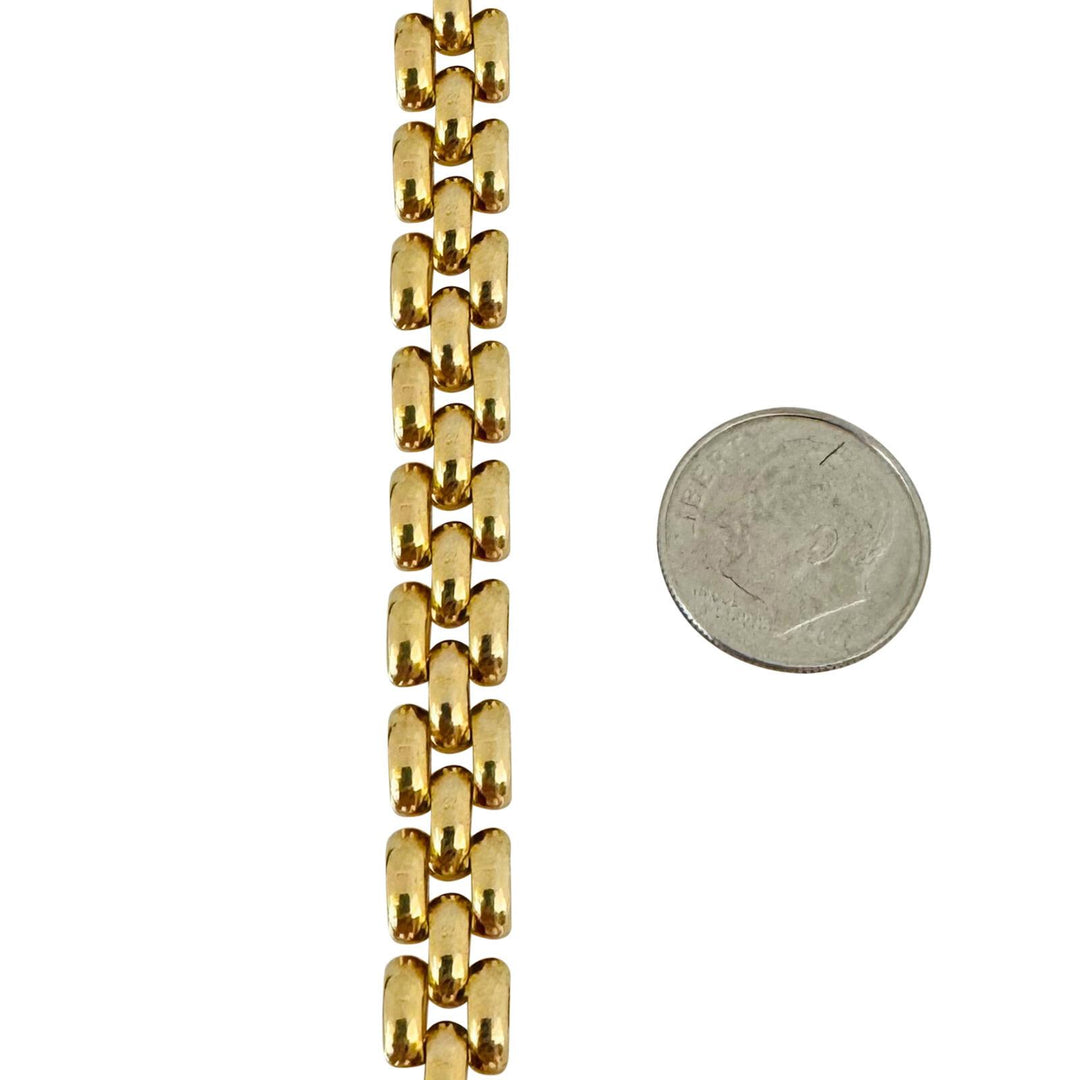 14k Yellow Gold 33.6g Ladies Polished 8mm Panther Link Necklace Italy 18"