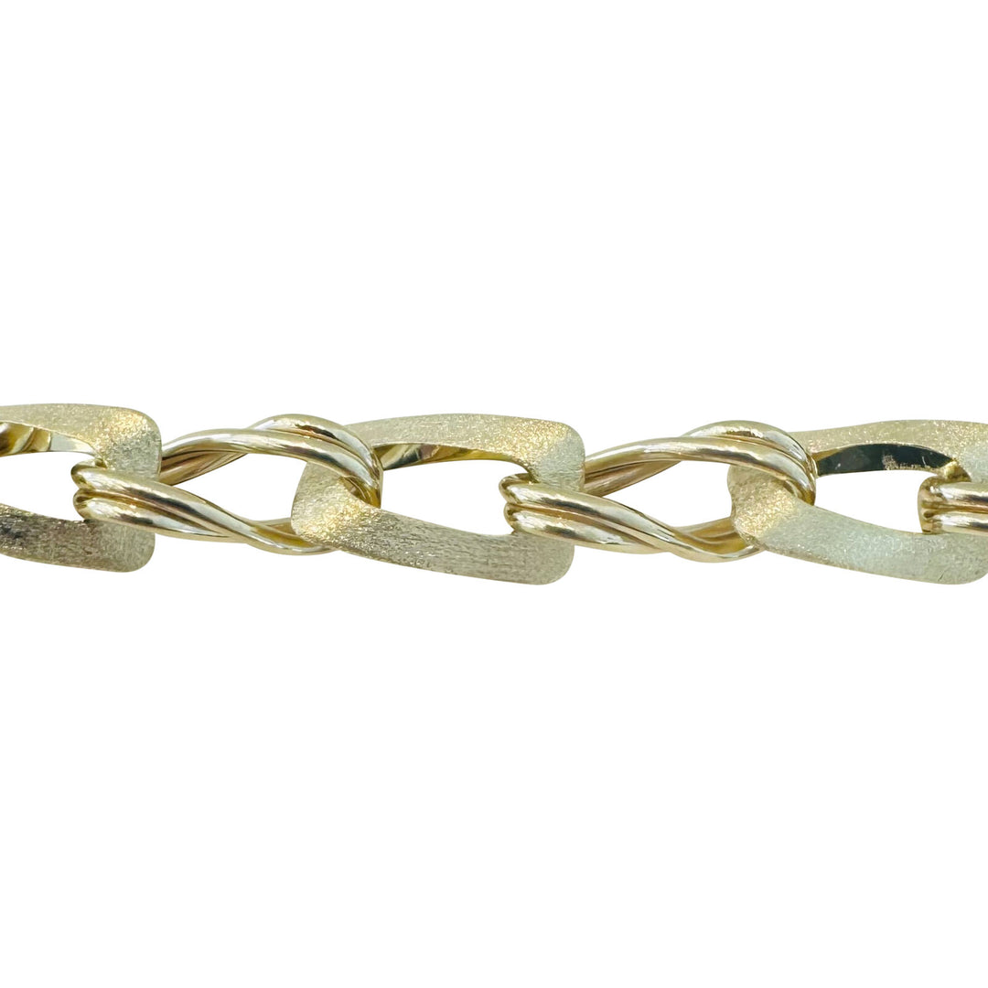 Brand New 14k Yellow Gold Ladies Fancy Link Bracelet Italy 8"