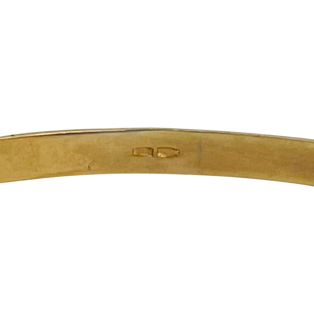 18k Yellow Gold 5.7g Solid Diamond Cut 3mm Fancy Bangle Bracelet Italy 7.5"