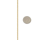 14k Yellow Gold 6.3g Thin 2mm Ball Bead Link Chain Necklace Italy 20"