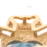 14k Yellow Gold and Heart Cut Topaz Claddagh Ring Size 6