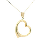 Brand New 14k Yellow Gold Heart Pendant Necklace 18"