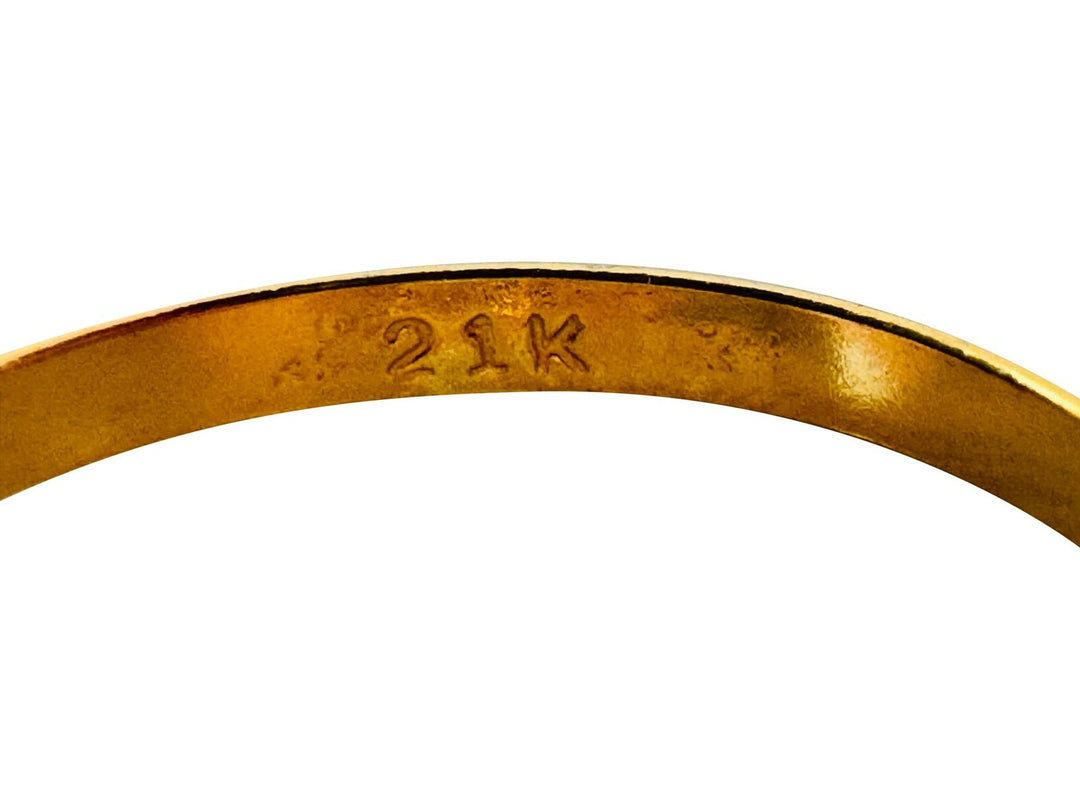 21k Yellow Gold 2.5g Ladies Diamond Cut Fancy Ring Size 7.5