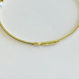 Brand New 14k Yellow Gold and Bezel Set Diamond Bangle Bracelet 7"