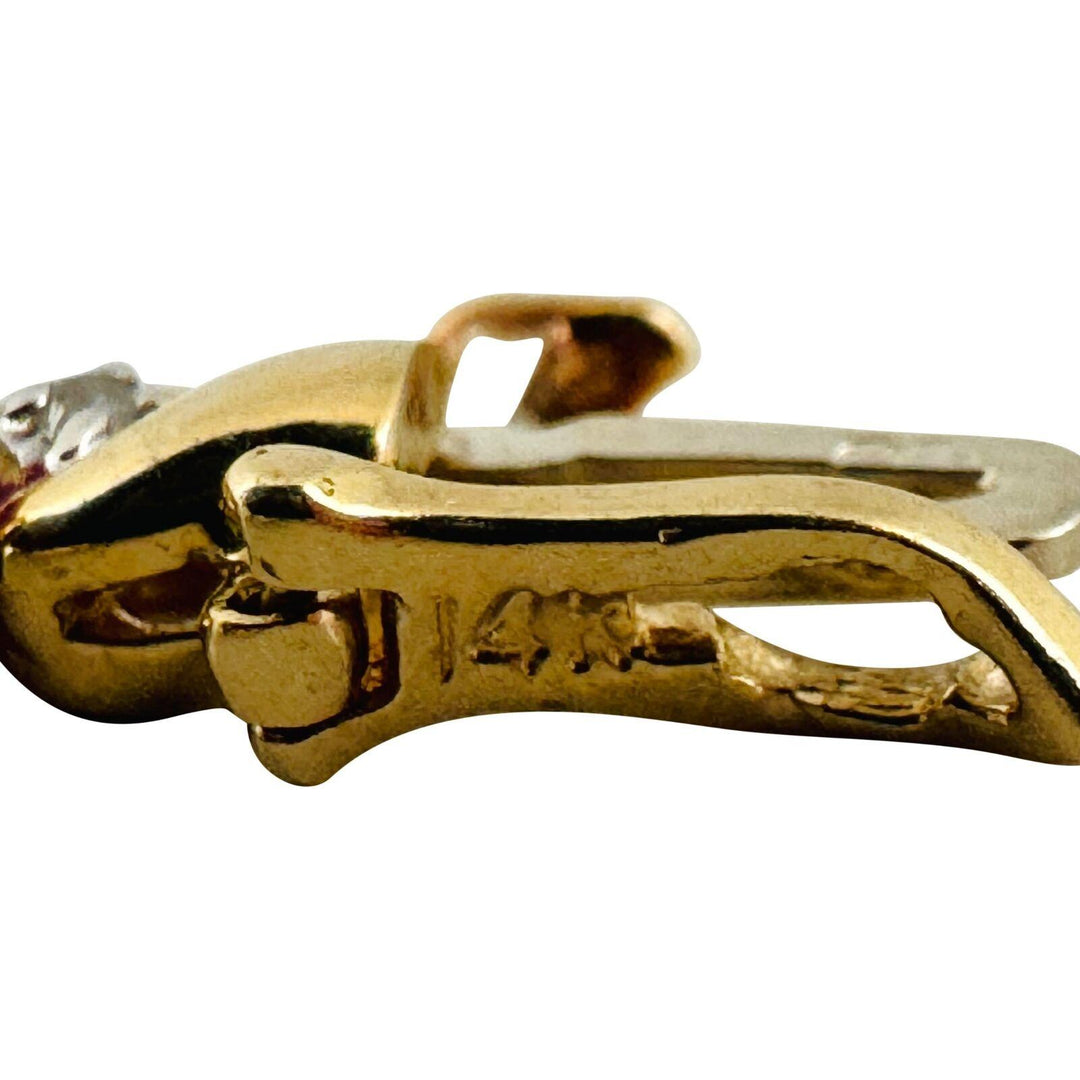 14k Yellow Gold 9.4g Ladies Ruby and Diamond Link Bracelet 7"