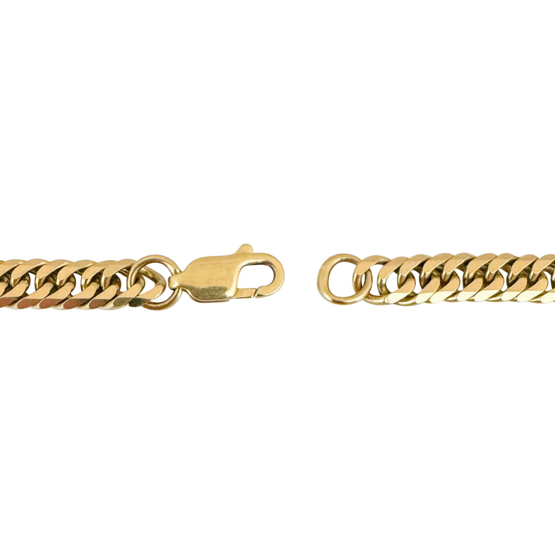 18k Yellow Gold 20.2g Solid Vintage 6mm Men's Tight Curb Link Bracelet 9"