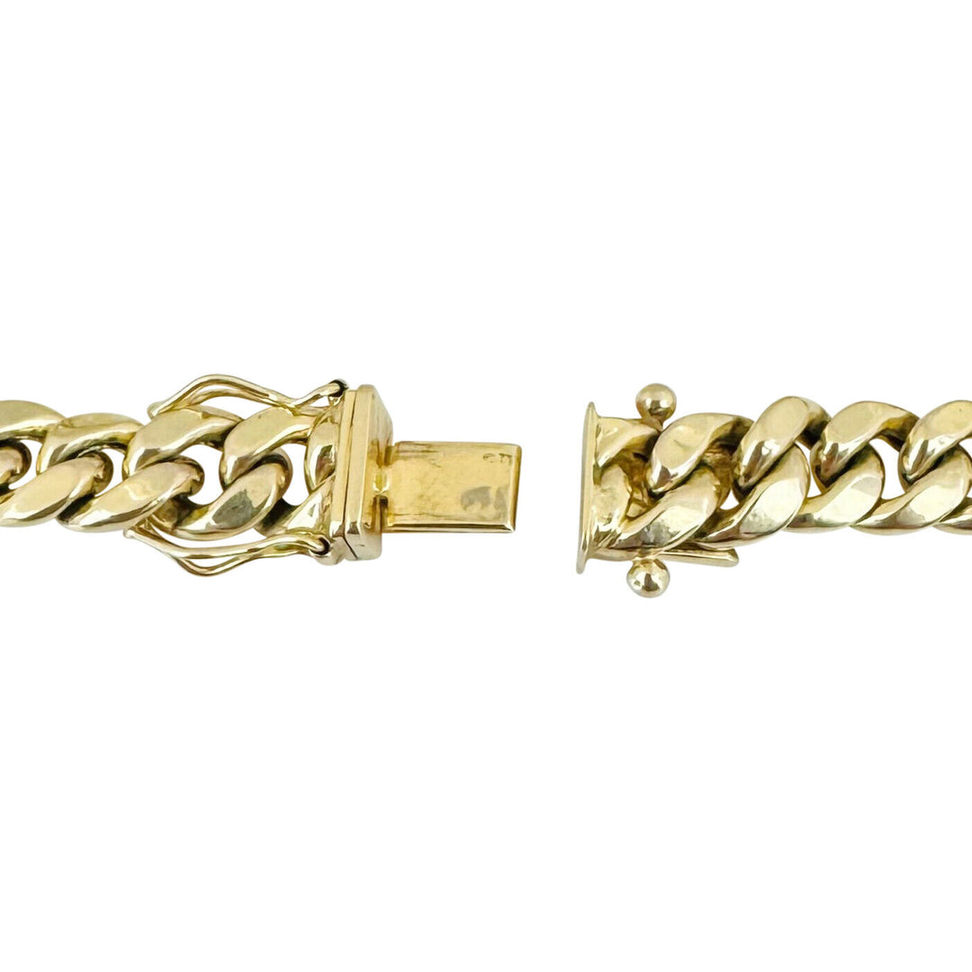 10k Yellow Gold 13.5g Hollow Polished 7.5mm Men's Cuban Link Bracelet 8.25"