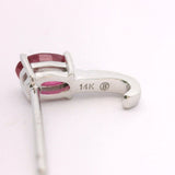 Brand New Ruby and Diamond Stud Earrings in 14k White Gold