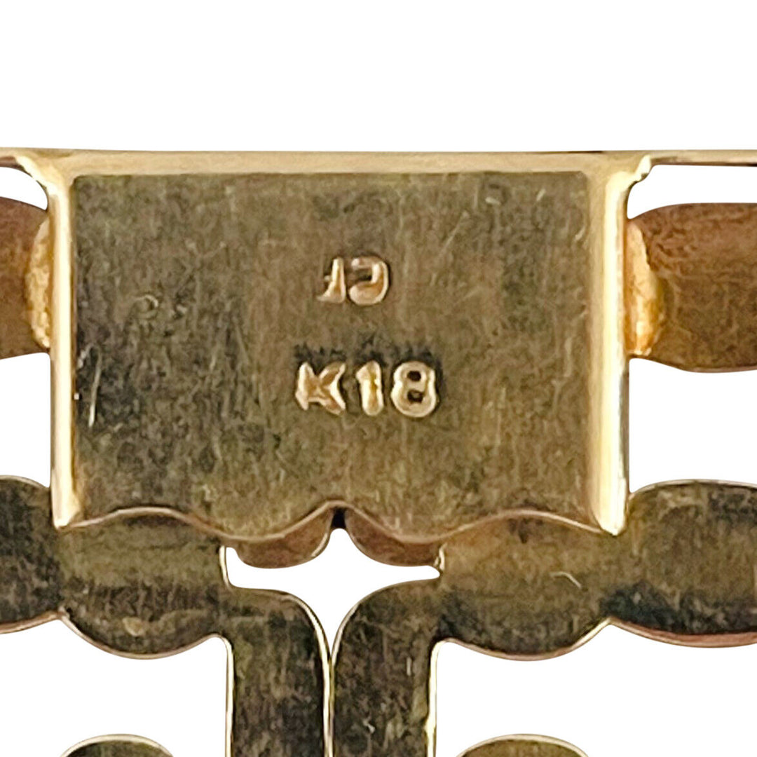 18k Yellow Gold 48g Very Wide 37mm Vintage Fancy Link Bracelet 7.5"