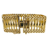 14k Yellow Gold 26.8g Vintage Wide 25mm Fancy Link Bracelet Italy 7"