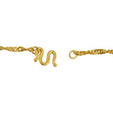 24k Pure Yellow Gold 7.2g Solid Thin 2.5mm Twisted Curb Link Chain Necklace 17"