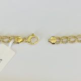 Brand New 14k Yellow and White Gold Fancy Hollow Curb Link Necklace Italy 17"