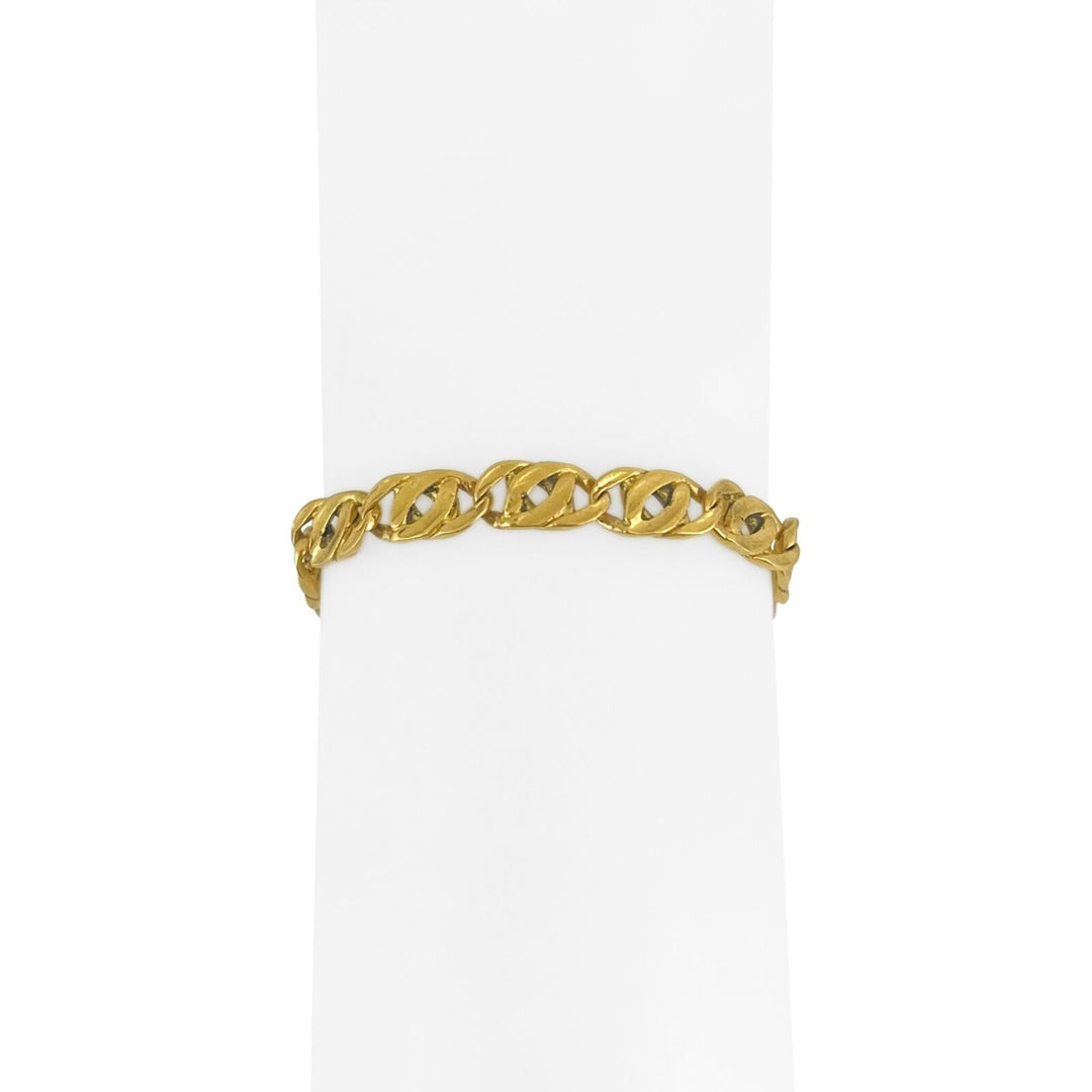24k Pure Yellow Gold 25.3g Solid 8mm Fancy Gucci Link Bracelet 7.5"