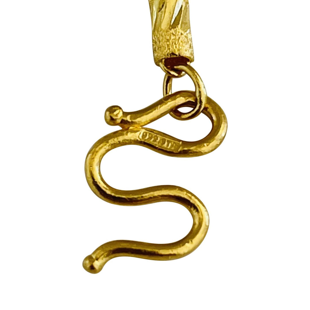 24k Pure Yellow Gold 15.3g Diamond Cut 3.5mm Open Cylinder Link Necklace 20"