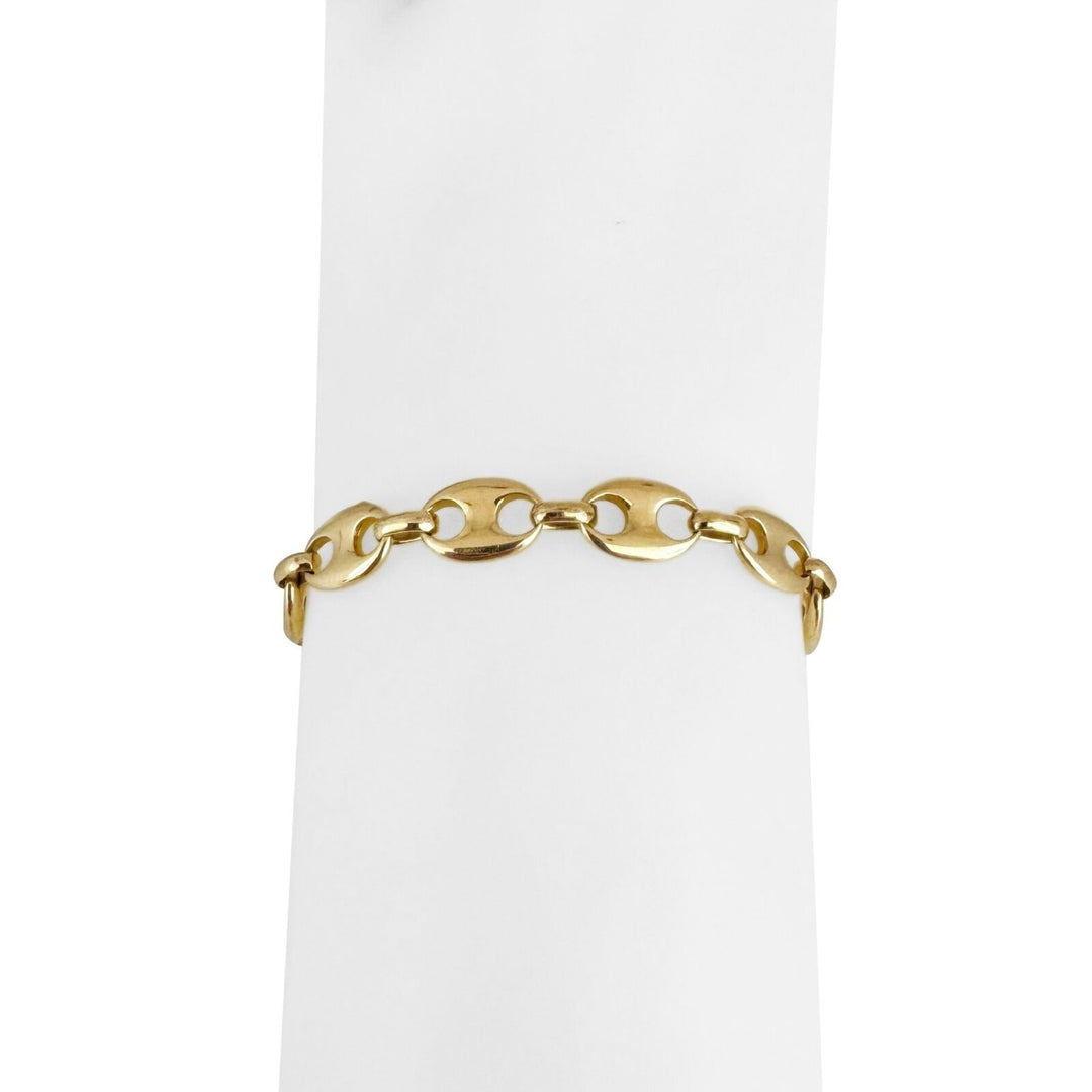 14k Yellow Gold 17.4g Ladies 7.5mm Puffy Gucci Link Bracelet Italy 7.25"