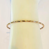 Brand New 14k Rose Gold and Diamond Bangle Bracelet 7"