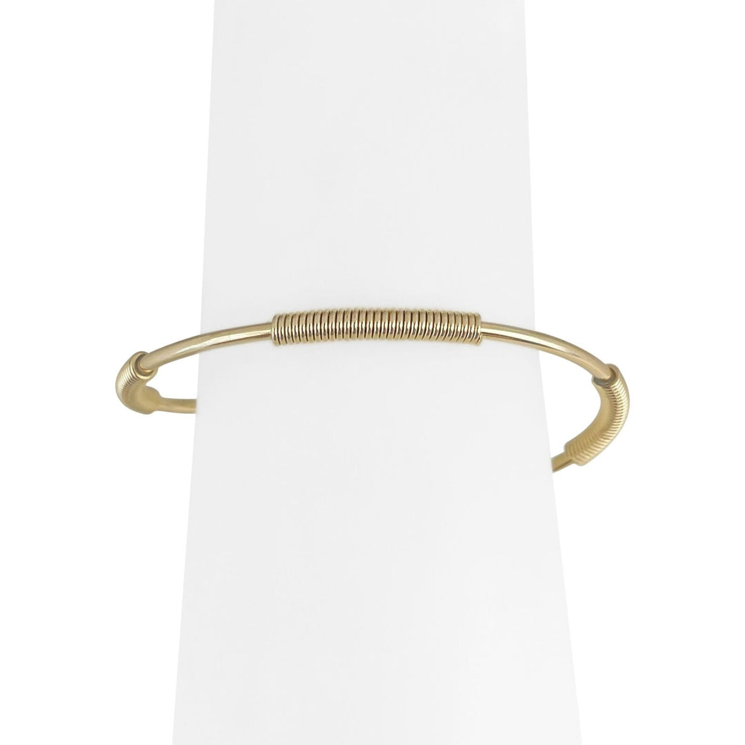 14k Yellow Gold 17.6g Ladies Fancy Curved Flex Cuff Bangle Bracelet 7.5"