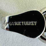 Brand New 14k White Gold Fancy Rolo Link Bracelet Turkey 7.75"