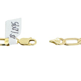 14k Yellow Gold 6.2g Men's Semi Solid 5mm Figaro Link Bracelet 8"