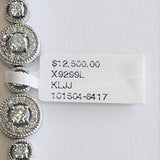 Brand New 14k White Gold and 5.52cttw Diamond Halo Link Bracelet 7.25"