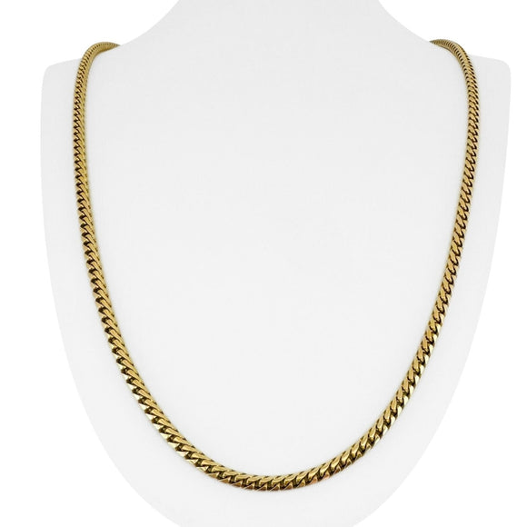 18k Yellow Gold 82.4g Heavy Long 3.5mm Squared Franco Link Chain Necklace 30