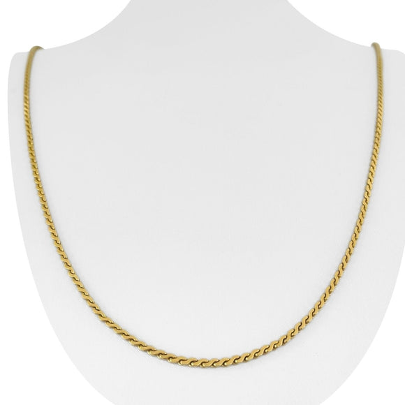 22k Yellow Gold 31.8g Solid Thick 2mm Serpentine Link Chain Necklace 28