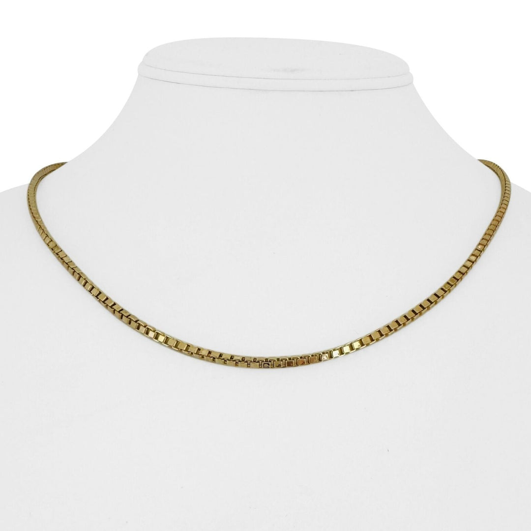 14k Yellow Gold 6.5g Solid Thin 2.5mm Box Link Chain Necklace Italy 18"