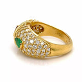 Hammerman Brothers 18k Yellow Gold Diamond Ruby & Emerald Ring Size 5.5