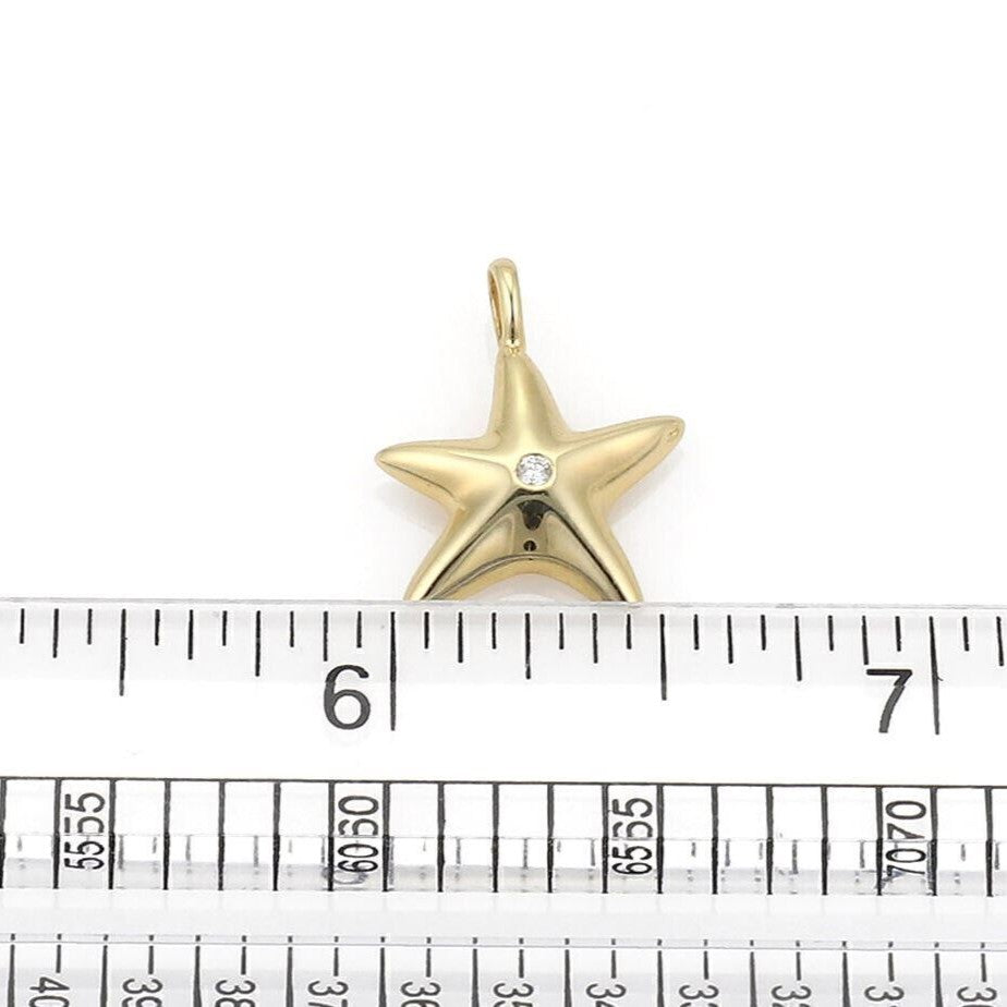 Tiffany & Co. 18k Yellow Gold and Diamond Starfish Charm Pendant